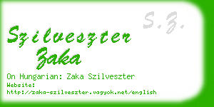 szilveszter zaka business card